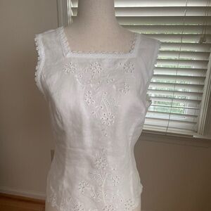 Reformation White Linen Top